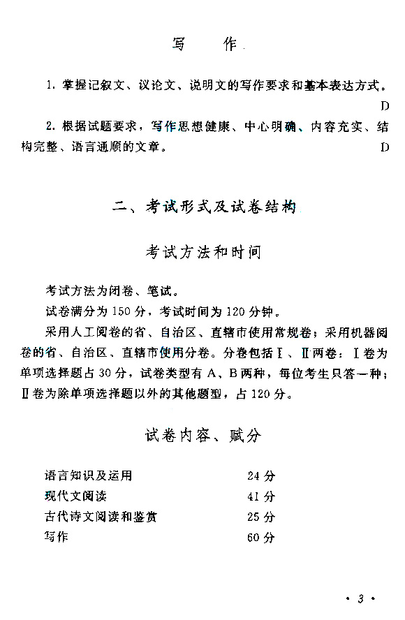 2015年成人高考高起點《語文》<span style=