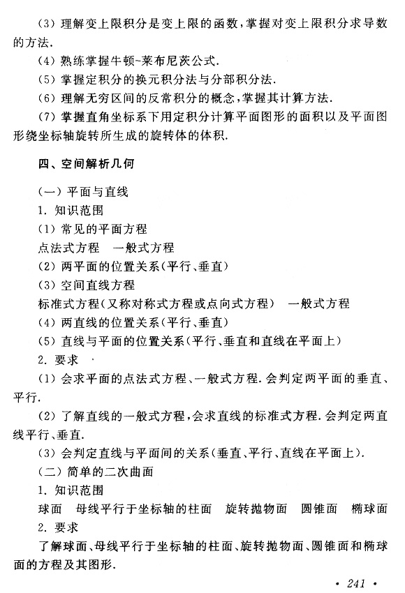 2018年成考專升本高等數(shù)學(xué)(一)考試大綱