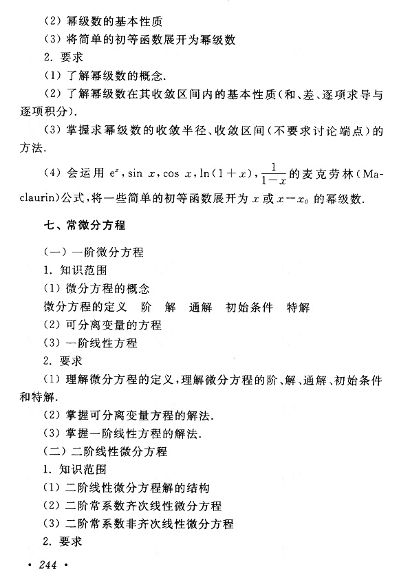 2018年成考專升本高等數(shù)學(xué)(一)考試大綱
